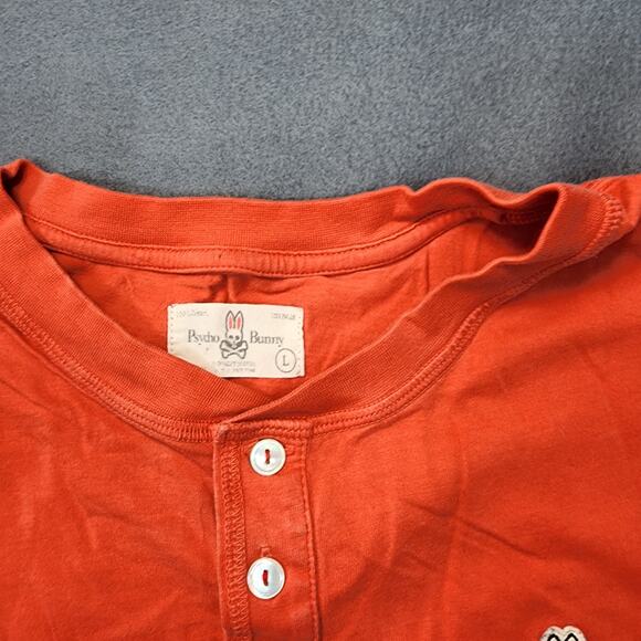 Psycho Bunny Mens Shirt Large Pink DIY Sleeveless Muscle Henley Logo Workout - Picture 7 of 14